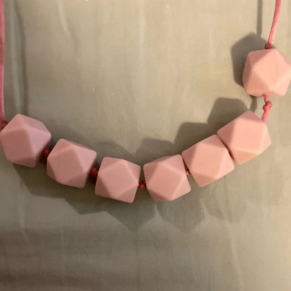Latched Mama Teether Pink Geometric Necklace - Picture 4 of 4